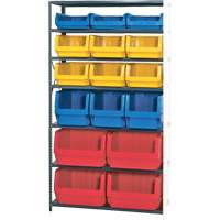 Shelving Unit with Stacking Bins, Steel, Magnum Bin, 650 lbs. Capacity, 42" W x 76" H Haskins Industrial Inc.