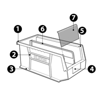 Stack & Hang Bin, 8-1/4" W x 7" H x 14-3/4" D, Blue Haskins Industrial Inc.