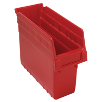 Store-Max Shelf Bins, 4-3/8" W x 8" H x 11-5/8" D, Red, 44 lbs. Capacity Haskins Industrial Inc.