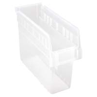 Store-Max Shelf Bins, 4-3/8" W x 8" H x 11-5/8" D, Clear, 44 lbs. Capacity Haskins Industrial Inc.