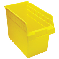 Store-Max Shelf Bins, 6-5/8" W x 8" H x 11-5/8" D, Yellow, 44 lbs. Capacity Haskins Industrial Inc.