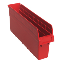 Store-Max Shelf Bins, 4-3/8" W x 8" H x 17-7/8" D, Red, 56 lbs. Capacity Haskins Industrial Inc.