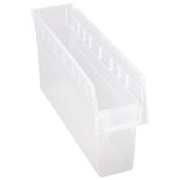 Store-Max Shelf Bins, 4-3/8" W x 8" H x 17-7/8" D, Clear, 56 lbs. Capacity Haskins Industrial Inc.