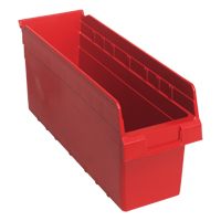 Store-Max Shelf Bins, 6-5/8" W x 8" H x 17-7/8" D, Red, 56 lbs. Capacity Haskins Industrial Inc.