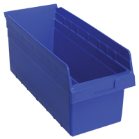 Store-Max Shelf Bins, 8-3/8" W x 8" H x 17-7/8" D, Blue, 56 lbs. Capacity Haskins Industrial Inc.