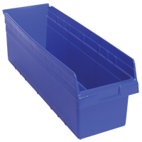 Store-Max Shelf Bins, 8-3/8" W x 8" H x 23-5/8" D, Blue, 68 lbs. Capacity Haskins Industrial Inc.