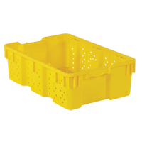 Contenant en plastique empilable Stack-N-Nest pour l'agriculture, 16" x 23,9" x 7,3", Jaune Haskins Industrial Inc.