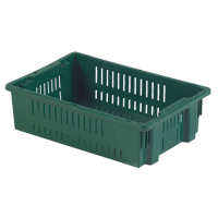Agricultural Plastic Stack-N-Nest Container, 13.1" x 19.7" x 5.6", Green Haskins Industrial Inc.
