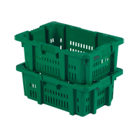 Contenant en plastique Stack-N-Nest pour la manutention des aliments, 16" x 23,9" x 8,8", Vert Haskins Industrial Inc.