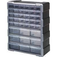 Drawer Cabinet, Plastic, 39 Drawers, 15" x 6-1/4" x 18-3/4", Black Haskins Industrial Inc.
