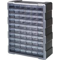 Drawer Cabinet, Plastic, 60 Drawers, 15" x 6-1/4" x 18-3/4", Black Haskins Industrial Inc.