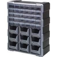Drawer Cabinet, Plastic, 39 Drawers, 15" x 6-1/4" x 18-3/4", Black Haskins Industrial Inc.