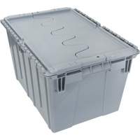 Flip Top Plastic Distribution Container, 21.65" x 15.5" x 12.5", Grey Haskins Industrial Inc.