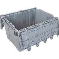 Flip Top Plastic Distribution Container, 21.65" x 15.5" x 12.5", Grey Haskins Industrial Inc.
