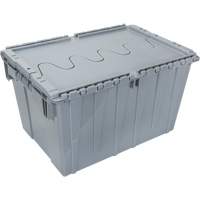 Flip Top Plastic Distribution Container, 21.65" x 15.5" x 12.5", Grey Haskins Industrial Inc.
