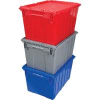 Flip Top Plastic Distribution Container, 21.65" x 15.5" x 12.5", Grey Haskins Industrial Inc.
