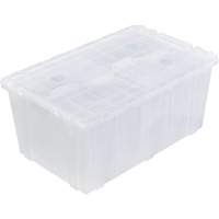 FP243C FliPak Nestable Tote, 26.9" x 16.9" x 12.1", Clear Haskins Industrial Inc.