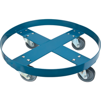 Drum Dolly, Steel, 1000 lbs. Capacity, 24" Diameter, Polyurethane Casters Haskins Industrial Inc.