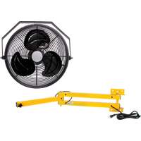 Industrial Workstation Fan Kit with Double Locking Arm, 12" Dia., 3 Speeds Haskins Industrial Inc.