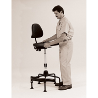 Si&egrave;ges industriels, Stationnaire, Ajustable, 38" - 45", Polyur&eacute;thane Si&egrave;ge, Noir Haskins Industrial Inc.