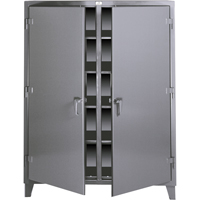 Armoires &agrave; double rangement, Acier, 8 Tablettes, 72" h x 48" la x 24" P, Gris fonc&eacute; Haskins Industrial Inc.