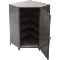 Corner Cabinets, Steel, 4 Shelves, 72" H x 48" W x 24" D, Grey Haskins Industrial Inc.