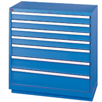 Armoires de rangement avec tiroirs, 7 tiroirs, 40-1/4" la x 22-1/2" p x 41-3/4" h, Bleu brillant Haskins Industrial Inc.
