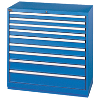Armoires de rangement avec tiroirs, 9 tiroirs, 40-1/4" la x 22-1/2" p x 41-3/4" h, Bleu brillant Haskins Industrial Inc.