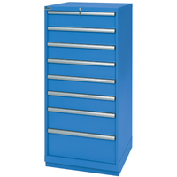 Drawer Cabinets, 8 Drawers, 28-1/4" W x 28-1/2" D x 59-1/2" H, Bright blue Haskins Industrial Inc.