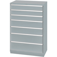 Drawer Cabinets, 7 Drawers, 40-1/4" W x 22-1/2" D x 59-1/2" H, Grey Haskins Industrial Inc.