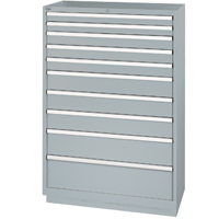 Drawer Cabinets, 10 Drawers, 40-1/4" W x 22-1/2" D x 59-1/2" H, Grey Haskins Industrial Inc.