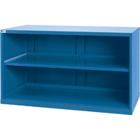 Shelf Cabinets, Steel, 33-1/2" H x 56-1/2" W x 28-1/2" D, Bright blue Haskins Industrial Inc.