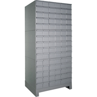 Industrial Drawer Cabinets With Base, 90 Drawers, 34-1/8" W x 12-1/4" D x 69-1/8" H, Grey Haskins Industrial Inc.