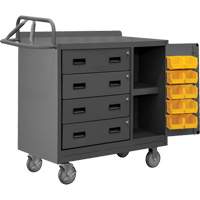Mobile Workbench Cabinet with Bins, Steel Surface Haskins Industrial Inc.