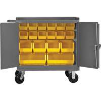 Mobile Workbench Cabinet with Bins, Steel Surface Haskins Industrial Inc.