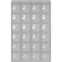 Clean Line Lockerette , 6 -tier, Bank of 4, 48" x 18" x 78", Steel, Grey, Rivet (Assembled) Haskins Industrial Inc.