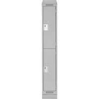 Casiers Clean Line, 2 niveaux, 12" x 18" x 82", Acier, Gris, Rivet (assembl&eacute;) Haskins Industrial Inc.