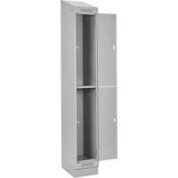 Clean Line Lockers, 2 -tier, Bank of 4, 48" x 18" x 82", Steel, Grey, Rivet (Assembled) Haskins Industrial Inc.