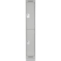 Casiers Clean Line, 2 niveaux, 12" x 18" x 76", Acier, Gris, Rivet (assembl&eacute;) Haskins Industrial Inc.