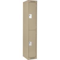 Clean Line Lockers, 2 -tier, 12" x 18" x 72", Steel, Beige, Rivet (Assembled) Haskins Industrial Inc.