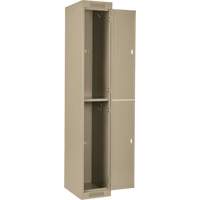 Clean Line Lockers, 2 -tier, Bank of 4, 48" x 18" x 72", Steel, Beige, Rivet (Assembled) Haskins Industrial Inc.