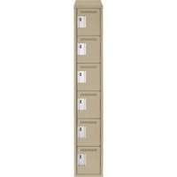 Clean Line Lockerette, 6 -tier, 12" x 18" x 78", Steel, Beige, Rivet (Assembled) Haskins Industrial Inc.