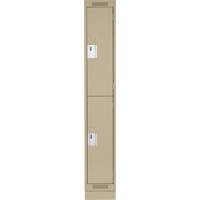 Casiers Clean Line, 2 niveaux, 12" x 18" x 76", Acier, Beige, Rivet (assembl&eacute;) Haskins Industrial Inc.