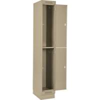 Clean Line Lockers, 2 -tier, Bank of 4, 48" x 18" x 76", Steel, Beige, Rivet (Assembled) Haskins Industrial Inc.