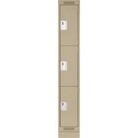Casiers Clean Line, 3 niveaux, 12" x 18" x 76", Acier, Beige, Rivet (assembl&eacute;) Haskins Industrial Inc.