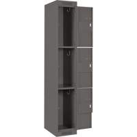 Casiers Clean Line, 3 niveaux, Bloc de 4, 48" x 18" x 72", Acier, Charbon, Rivet (assembl&eacute;) Haskins Industrial Inc.