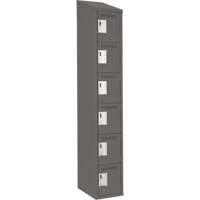 Clean Line Lockerette, 6 -tier, 12" x 18" x 78", Steel, Charcoal, Rivet (Assembled) Haskins Industrial Inc.