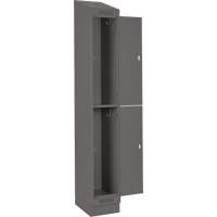 Clean Line Lockers, 2 -tier, Bank of 4, 48" x 18" x 82", Steel, Charcoal, Rivet (Assembled) Haskins Industrial Inc.