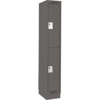 Clean Line Lockers, 2 -tier, 12" x 18" x 76", Steel, Charcoal, Rivet (Assembled) Haskins Industrial Inc.