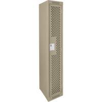 Clean Line Lockers, 12" x 15" x 72", Steel, Beige, Rivet (Assembled), Perforated Haskins Industrial Inc.